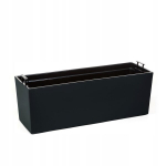Balkono dėžutė vazonui + įdėklas 19x56cm Juodas