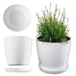 Plastikinis gėlių vazonas su stovu Gėlių vazono užvalkalas gėlėms 25cm White Kadax