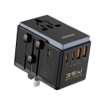 &bdquo;Dudao Dudao A35Pro 35W&ldquo; ES / JK / Australijoje / JAV / JP kelioninis adapteris, 3x USB-C, 2x USB-A &ndash; juodas