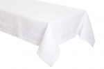 Balta staltiesė su Meresque ir karūna 110x160 Eleganti&scaron;ka kaip linas, Balta staltiesė su Meresque ir karūna 110x160 Eleganti&scaron;ka kaip linas