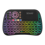 SAVIO KW-04 ap&scaron;viesta belaidė klaviatūra RGB BT + 2,4 GHz, TV dėžutė, i&scaron;manusis televizorius, pultai, kompiuteris