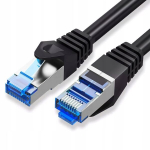 Ethernet sujungimo kabelis s/ftp 6a montis rj45 / rj45 tinklo kabelis 30 m juodas