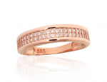 Auksinis žiedas Diamond Sky "Golden Path" i&scaron; raudono, 585 prabos aukso DS01G840