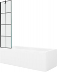 Vonia Mexen Cubik su apdaila ir stiklo sienele, 150x70 cm + 50 cm