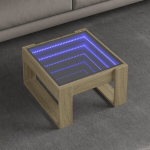 Kavos staliukas su infinity led lemputėmis, ąžuolo, 50x53x30cm