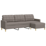 vidaXL Trivietė sofa su pakoja, taupe spalvos, 210cm, audinys
