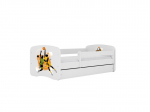 Vaiki&scaron;ka lova be čiužinio, su stalčiumi Kocot Kids BabyDreams White basketball, 160x80 cm, balta
