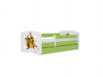Vaiki&scaron;ka lova be čiužinio, su stalčiumi Kocot Kids BabyDreams Green basketball, 160x80 cm, žalia