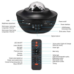 Žvaigždžių projektorius su &bdquo;Bluetooth&ldquo; garsiakalbiu &ndash; Jūsų pačių daugiaspalvė Galaxy lempa