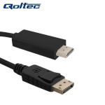 Qoltec 50440 DisplayPort v1.1 Male to HDMI Male 19M, Juoda