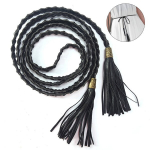 Moteri&scaron;ki diržai, moteri&scaron;kas pintas juosmens diržas, siauras austinis suknelių diržas, juodas