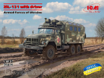 Klijuojamas Modelis ICM 35019 ZiL-131 with driver of the Armed Forces of Ukraine 1/35