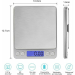 Smulkios svarstyklės, 500 g/0,01 g skaitmeninės svarstyklės Virtuvinės didelio tikslumo skaitmeninės elektroninės svarstyklės Virtuvinės pa&scaron;to svarstyklės Tikslios svarstyklės buitinės svarstyklės su LCD ekranu, funkcija