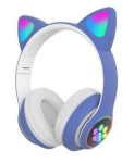 Happy People CM-01 Belaidės Cat Ear LED Over Ear 5.0 Bluetooth Dual Connection RGB Bass stereo triuk&scaron;mą slopinančios ausinės su mikrofonu