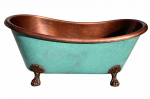 NATURA PURE Varinė vonia rankomis kalta žalia patina 160x70x70 cm