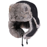 Fox Outdoor Žieminė kepurė su ausų apsauga, suri&scaron;ama po smakru, juoda
