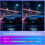Etseinri 4k 8k Hdmi 2.1 kabelis 10m, 48gbps didelės spartos pintas Hdmi kabelis 2.0 4k 120hz 8k 60hz Earc Hdcp 2.2&2.3 Dynamic Hdr Dolby Atmos, Hdmi kabelis suderinamas su Ps5 Xbox Hdtv monitoriumi
