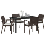 vidaXL Sodo valgomojo komplektas 5 pcs Ruda ir juoda PE ratanas