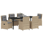 vidaXL Sodo valgomojo komplektas 7 pcs Bežinė ir &scaron;viesiai pilka
