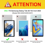 Fintie dėklas, skirtas Samsung Galaxy Tab A8 10.5 colių 2022/2021 Sm-x200/x205/x207, daugia kampų folio apsauginis dėklas su dokumentų skyreliais ir automatinio užmigdymo/pabudimo funkcija, denim indigo blue