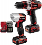 Einhell akumuliatorinis gręžtuvas-suktuvas Te-cd 12/1 Li +22+cl (li-ion, 12 V, maks. 30 Nm, 2 greičių pavarų dėžė, komplekte 2x 2.0 Ah akumuliatoriai, įkroviklis, 22 dalių antgalių/grąžtų rinkinys, akumuliatorinis žibintas)
