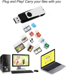 USB laikmena 10 vnt. 4gb Usb 2.0 atmintinės su sukiojama jungtimi (juodos)