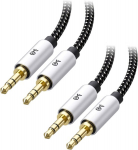Cable Matters 2 vnt. 3.5 mm audio kabelių rinkinys 1.8 m (3.5 mm aux kabelis / jack kabelis 3.5 mm, ausinių kabelis, aux kabelis automobiliui, audio kabelis 3.5 mm tėtis į tėtį, jack ki&scaron;tukas) - 1.8 m