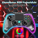 Belaidis valdiklis, skirtas ps-4, žaidimų valdiklis, suderinamas su ps-4/slim/pro/pc su turbo/makro/dviguba vibracija/6 a&scaron;ių giroskopiniu jutikliu/lietimui jautriu skydeliu/rgb led/audio lizdu, tikslumas ir valdymas - baltas