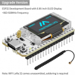 Seamuing Esp32 Lora V3 kūrimo plok&scaron;tė su 868 Mhz antena ir apsauginiu dėklu, integruotu Wifi Bluetooth Sx1262 su 0,96 colio Oled ekranu ir skirta Meshtastic Arduino, 2 vnt.