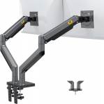 Monitoriaus laikiklis Nb north bayou dvigubas monitoriaus laikiklis 22-32 colių ekranams, monitoriaus laikiklio apkrova max 15 kg vesa 75 x 75 / 100 x 100 mm g35