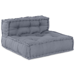 4 vietų modulinis pufas-sofa konvertuojamas pilkos medžiagos