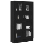 Knygų spinta Juoda 82,5x30,5x150 cm I&scaron; inžinerinės medienos