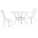 vidaXL Sodo stalo komplektas 3 pcs Balta Liejamasis aliuminis