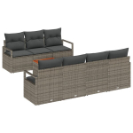 8 dalių sodo sofos rinkinys su pagalvėlėmis pilka poli ratanas akacija,2 vietų sodo sofa su pagalvėlėmis pilka poli ratanas