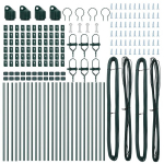 Tvorelių stulpai 26 vnt Žalia &Oslash;32 mm 80 cm Cinkuotas plienas