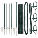 Euro Tvoros su 7 Nukaltų Stulpų 1.6x10 m Galvanizuota Plieno Žalia