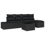 6 dalių sodo sofa rinkinys su pagalvėlėmis, smėlio spalvos poliratanas