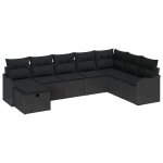 8 dalių sodų sofa su pagalvėlėmis juodas poli ratanas,2 vietų sodų sofa su pagalvėlėmis juodas poli ratanas