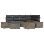7 dalių sodo sofa rinkinys su pagalvėlėmis pilko poli ratanas