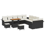 13 dalių sodo sofos rinkinys su pagalvėmis juodas poli ratanas akacija,2 vietų sodo sofa su saugojimu ir pagalvėmis juodas poli ratanas,3 dalių sodo valgomojo rinkinys su pagalvėmis juodas poli ratanas akacija