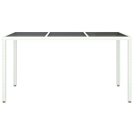Kiemo Valgomojo Stalas Balta 150x90x75 cm Poliratanas