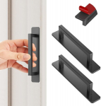 Kikisml 2 vnt. lipnių baldų rankenų rinkinys, aliumininės spintelių rankenos, stalčių rankenos, rankenos be gręžimo, durų rankena virtuvės/balkono durims/stumdomoms durims/langui (150 mm, juodi kvadratai)