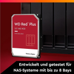 Wd Red Plus vidinis standusis diskas Nas 8 Tb (3,5 colio, duomenų perdavimas iki 210 Mb/s, apkrova 180 Tb/metus, 7200 aps./min., 256 Mb talpykla, 8 lizdai) Red