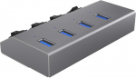 Raidsonic 4 prievadų Usb 3.0 &scaron;akotuvas, antracito spalvos - Dėka Usb 3.0 sąsajos, Usb &scaron;akotuvas gali pasiekti didelį pralaidumą