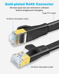 Ethernet kabelis Cat 8 20m, 40 Gbps, 2000 Mhz, plok&scaron;čias, paauksuoti Rj45