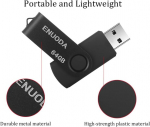 USB laikmena Enuoda 64 gb usb atmintinė, besisukanti metalinė, įvairiaspalvė, didelės spartos usb 2.0 atmintinė (raudona, auksinė, juoda), 3 vnt.