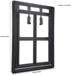 Salmue plastikinis langas durų užrakinamos plastikinės durys lango durys (xl-juodos)