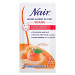Nair veido va&scaron;ko juostelės su abrikosų pieno ekstraktu, kelioninis mai&scaron;elis, 10 paprastų juostelių + 2 valymo servetėlės "gentle Finish"