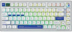 Gamepower Gasket Pro X belaidė mechaninė žaidimų klaviatūra, 75% i&scaron;dėstymas, trigubas belaidis režimas, bluetooth, kabelis, rgb, 81 klavi&scaron;as, linijiniai jungikliai, i&scaron;manusis ekranas, balta