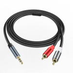 Jsadzkj 3.5 mm į 2rca prailginimo audio kabelis 1/8 colio trs ki&scaron;tukas į 2 rca ki&scaron;tuką y skirstytuvo audio kabelis rca į 3.5 mm paauksuotas aux kabelis, skirtas pc plan&scaron;etiniam kompiuteriui ne&scaron;iojamam kompiuteriui hdtv mp3 grotuvui 1.8 m / 5.9 ft